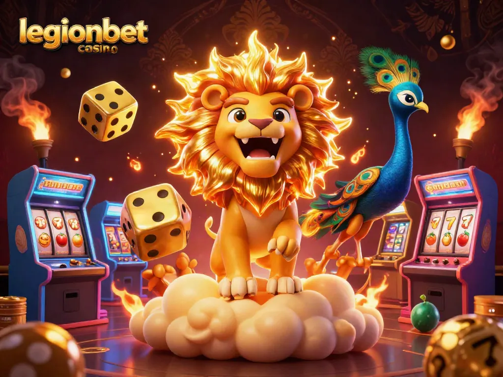 Experience the thrill of winning at legionbet casino with vibrant 3D elements and dynamic gaming action.