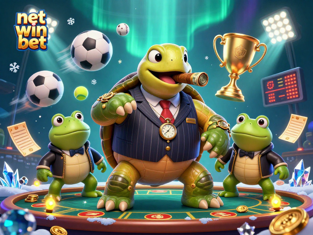 Experience excitement and action in the net win bet gaming scene with dynamic sports elements and vibrant characters.