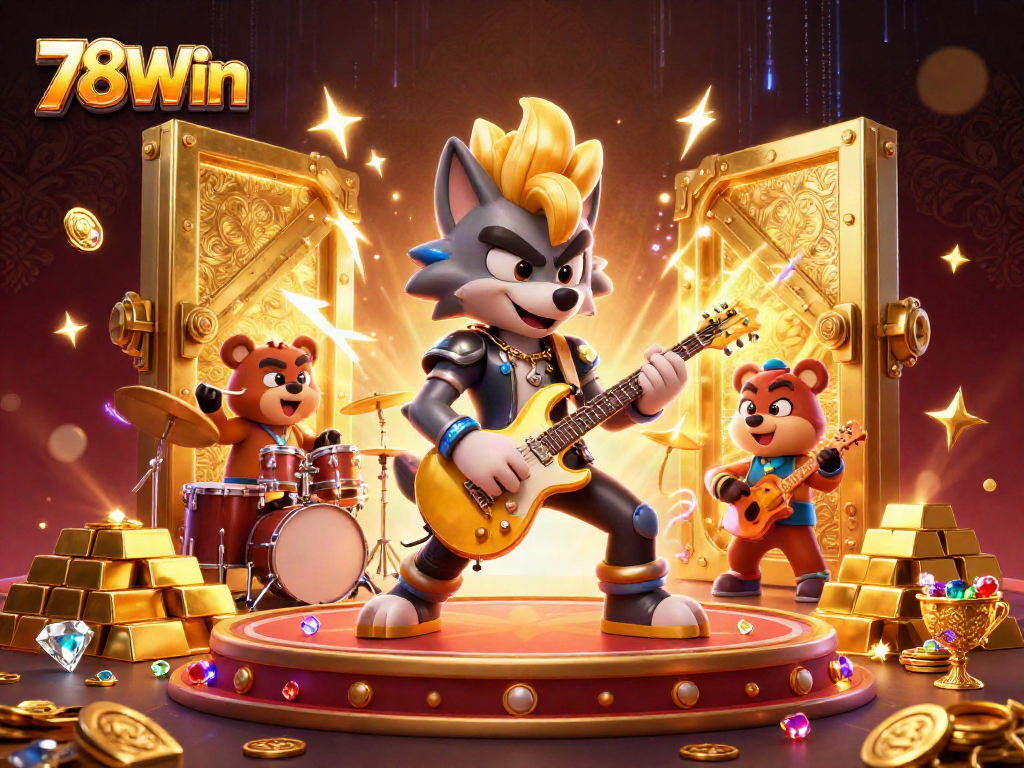 Engage with thrilling slots and jackpots at 78Win, featuring vibrant casino scene.