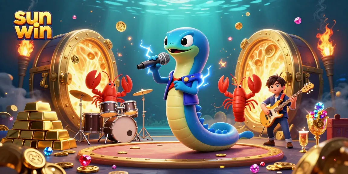 Experience rewarding wins at Sun Win with an electric eel DJ and vibrant treasures!