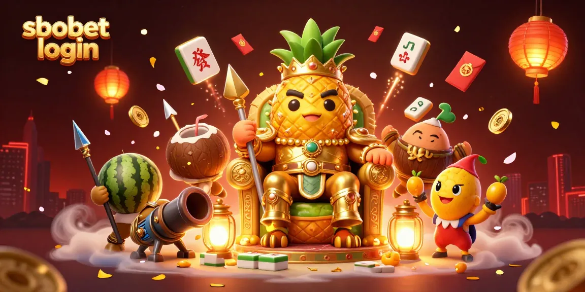 Experience sbobet login with vibrant casino characters surrounded by dynamic gambling elements.