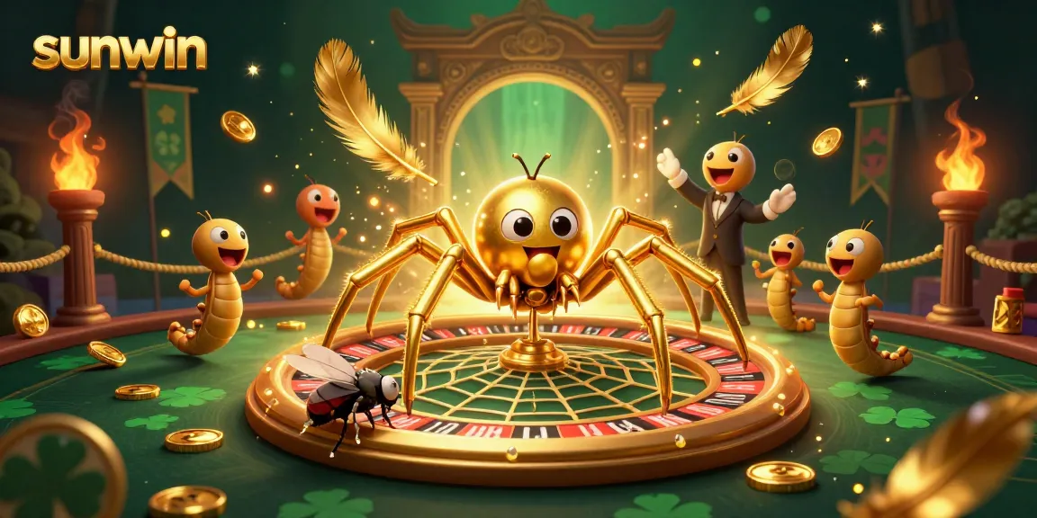 Experience thrilling bets at sunwin with an engaging 3D illustration of a roulette wheel and playful casino characters.